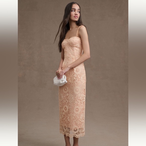 Sabina Musayev Nicolette Embroidered Lace Midi Dress Size Large main image 1